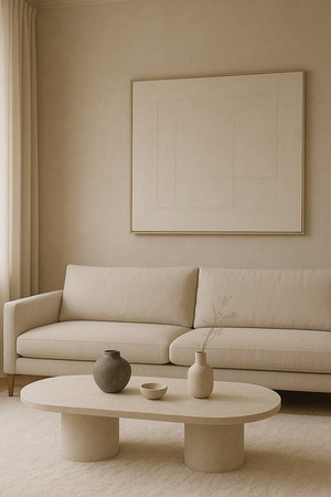 Minimalistyczne wnętrze w stylu Quiet Luxury